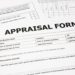 closeup appraisal form and paperwork, evaluation and assessment concept for business