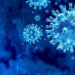 Coronavirus virus outbreak and coronaviruses influenza background as dangerous flu strain cases as a pandemic medical health risk concept with disease cells as a 3D render